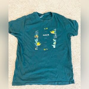 Hurley Teal Floral Graphic Tee